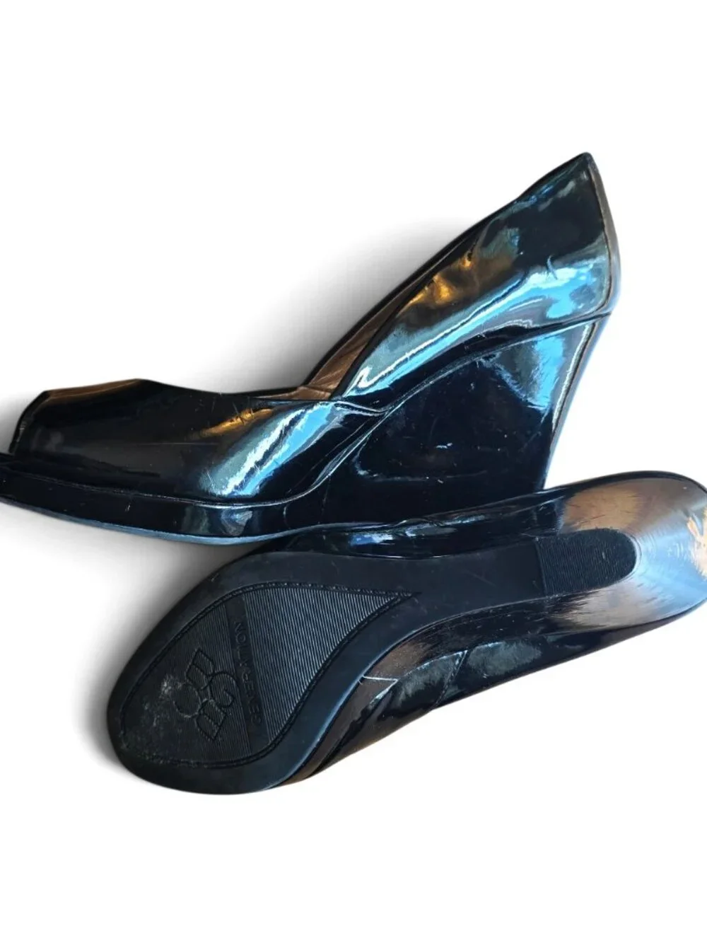 BCBG Platform Peep Toe Wedges